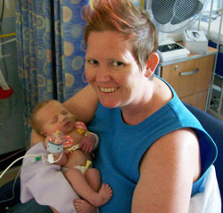 Helen Spencer with Evie when she was 12 days old