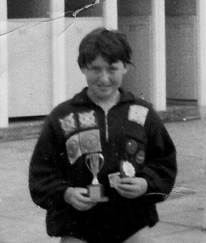 Pember, aged 11, after swimming