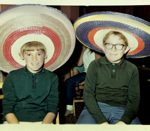 From left: brother Paul Foster and Pendle in the late 1960s