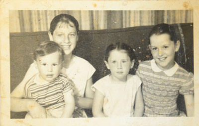 With siblings, from left: Richard, Susan, Dicketts and Gerry