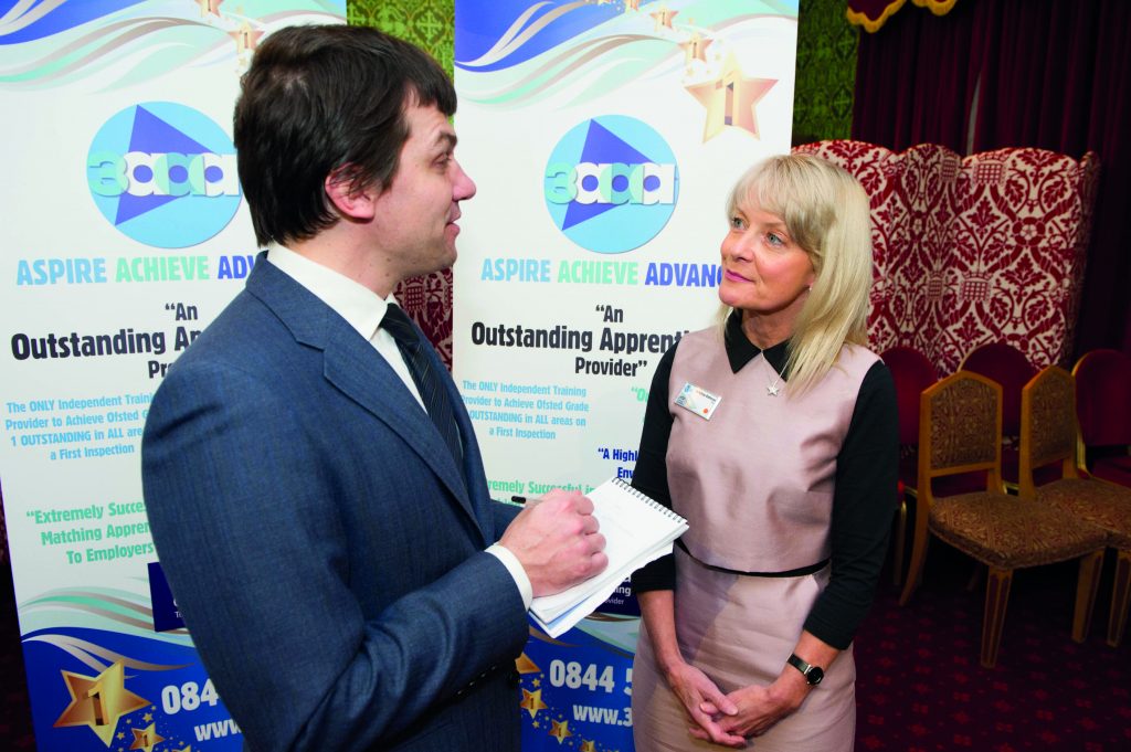 FE Week reporter Paul Offord interviews 3aaa owner Di McEvoy-Robinson