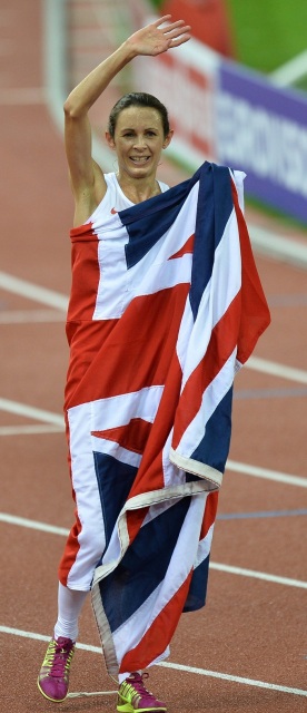 Pavey following her 10,000m win at the European Championships in Zurich in August.