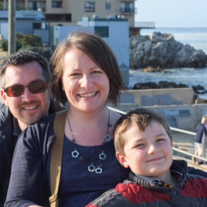 Benson on holiday in California this year with wife Sue and son Sam