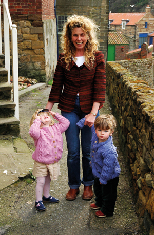 Haze in her Yorkshire village Staithes with Kat and Alex, both aged two. 