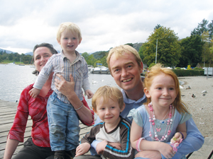 From left: Farron’s wife Rosie, sons Jude and Laurie, Farron and daughter Grace.