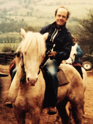 Bennion pony trekking at Brecon Beacons, South Wales, in 1980