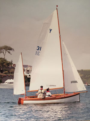 Bennion sailing at Salcombe, in Devon, with his son Matthew in 2004