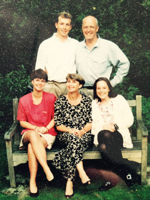 Bennion (back row, left) with (from left) his children Zoe and Matthew, wife Liz, and daughter Alice in 1995