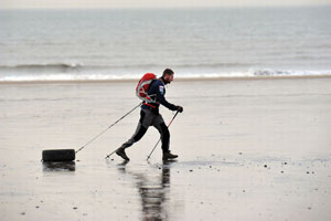 Peter working tirelessly to prepare himself for the 65 degrees north expedition