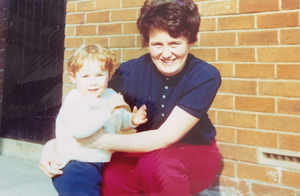 Parrett, aged one, with her mother Jackie in 1971