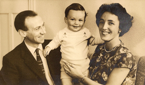 Farrar as a baby with dad Ron and mum Doreen in 1962