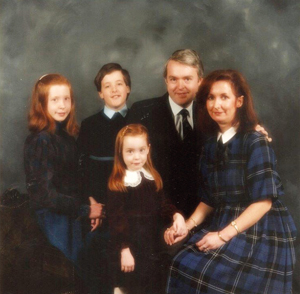 McNally, brother Hugh, sister Jennifer, father John and mother Annajane