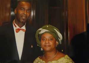 Gordon with Baroness Doreen Lawrence, receiving the 2002 Stephen Lawrence Award for Education