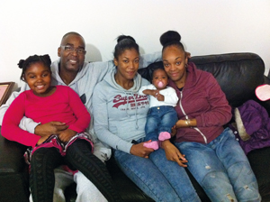 Gordon’s granddaughter Sarai, 10, Gordon with daughter Iman, 25, granddaughter Tianna, 2 and daughter Naeemah