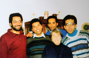 From left: Forbes, aged 30, with brothers Martin, David and Peter, and their mother, Dorothy at the front