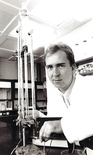 Spencer in a science lab in 1994