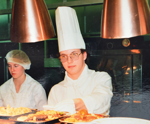 Eeles training as chef at Walsall college aged 16 in 1983