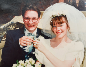 Eeles marrying wife Sharon in August 1995 