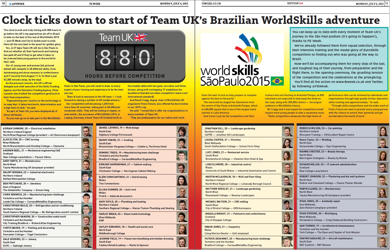 WorldSkills Spread July 2105