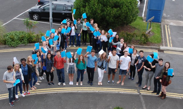 Winstanely College A-level results (students form giant A)