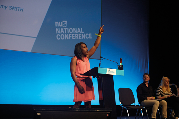 Shakira Martin speaking at the NUS conference in April 