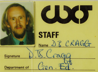 Cragg’s college ID when he taught general studies at Warley College of Technology