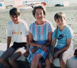 Wright as a young teenager with his grandmother Joyce and his brother Gary