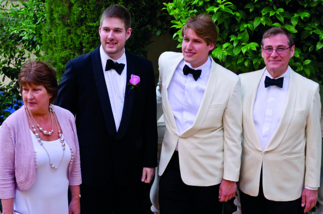 From left: Pollard’s wife Jane, sons Sebastian and Nicholas and Pollard at a wedding in 2010