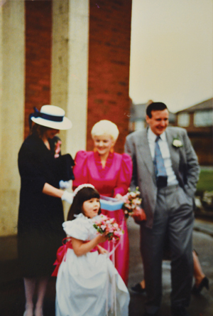 Lappin’s wedding, in 1987, with daughter Lori as bridesmaid and friend Julie Kelly