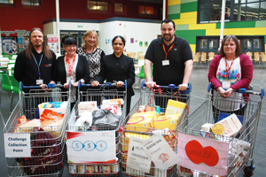 From left: learner development coach Lee Bunting, Wendy Marshall from Framework, computer science curriculum manager and 554 challenge founder Trudi Dean, college principal Dame Asha Khemka, Gary Lawson from Framework, and Ann Mendham from the Beacon Project