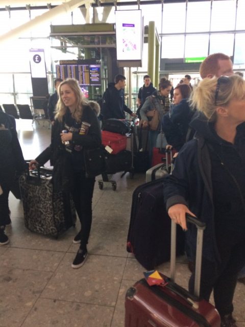 Team UK arriving at Heathrow