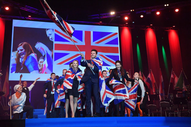 Team UK taking to the stage at the opening ceremony