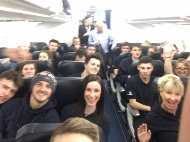 Plane selfie with Team UK