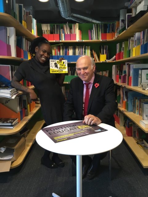 Shakira Martin with Sir Vince Cable at the launch event today