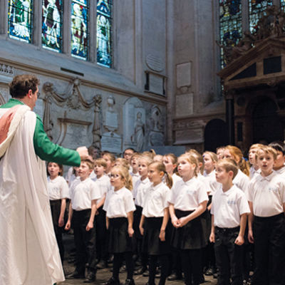 Choir singing at Bath Abbey