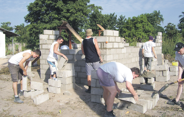 Skilled students from City of Bath College help African villagers build vital shelters Skilled students from City of Bath College help African villagers build vital shelters
