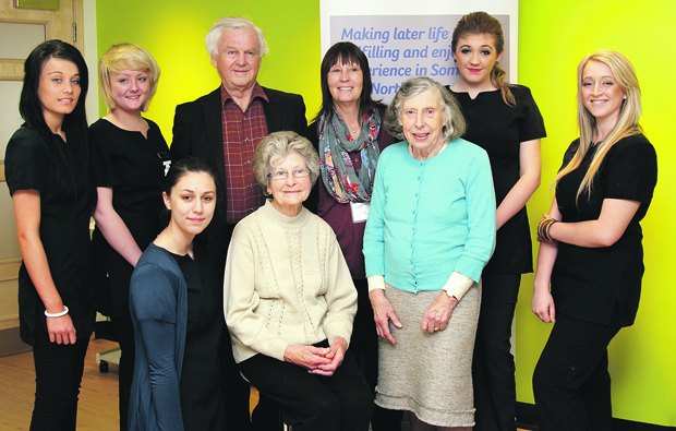 Weston College students pamper pensioners Weston College students pamper pensioners