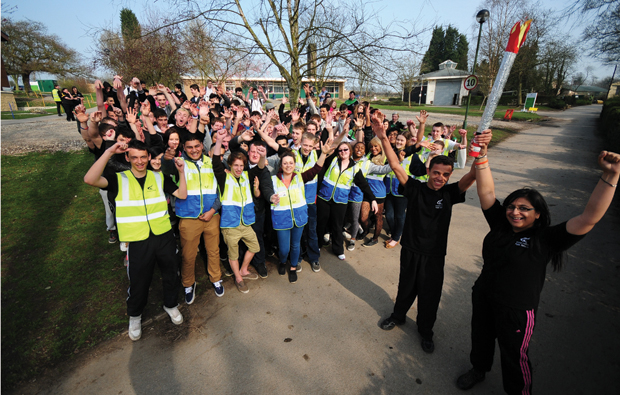 Derby students with the Olympic touch Derby students with the Olympic touch