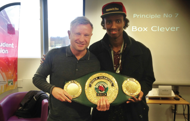 Knockout visit from a former champ Knockout visit from a former champ
