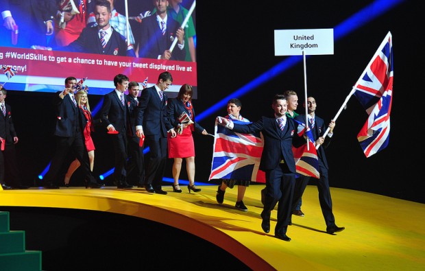 Team UK parading out on stage. Pic: Ellis O'Brien | FE Week