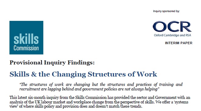 Commission identifies lack of joined-up working on skills at central government Commission identifies lack of joined-up working on skills at central government