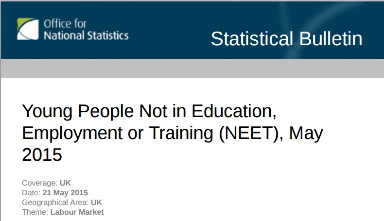 Fall in number of young people not in education, employment or training Fall in number of young people not in education, employment or training