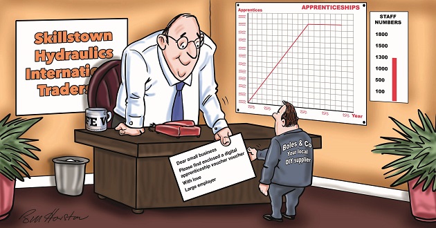 Let larger firms share levy funding with small employers, says FSB Let larger firms share levy funding with small employers, says FSB