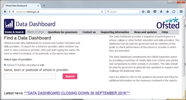 Data dashboard to shut down after just two years Data dashboard to shut down after just two years