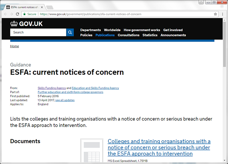 Government to 'formally intervene' at 35 providers with achievement rate failures Government to 'formally intervene' at 35 providers with achievement rate failures
