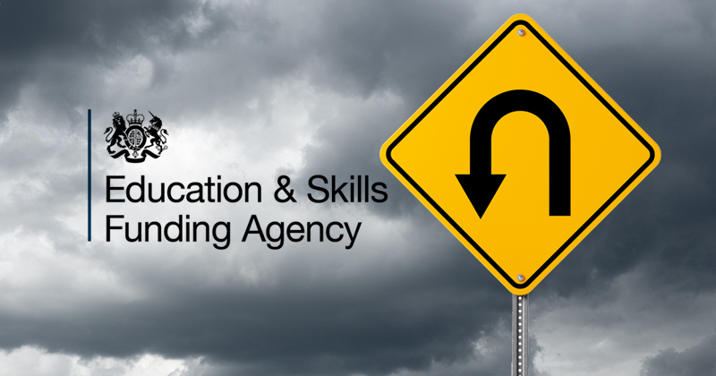 Providers urge ESFA to U-turn on plans to collect delivered off-the-job training hours Providers urge ESFA to U-turn on plans to collect delivered off-the-job training hours