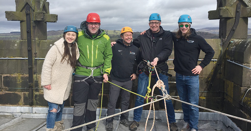 Principal and Mayor take on abseil challenge Principal and Mayor take on abseil challenge