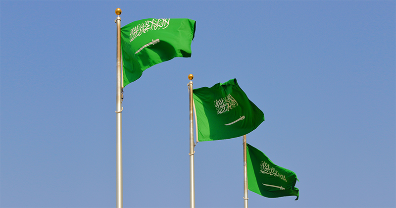Three Saudi flags in the wind (photo, not computer generated) - Riyadh, Saudi Arabia | FE Week