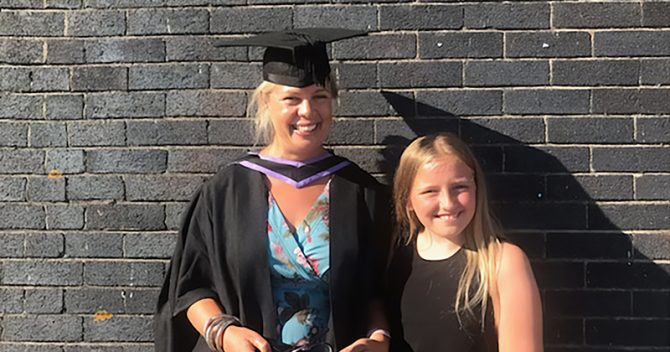 Conroy at her graduation with her daughter