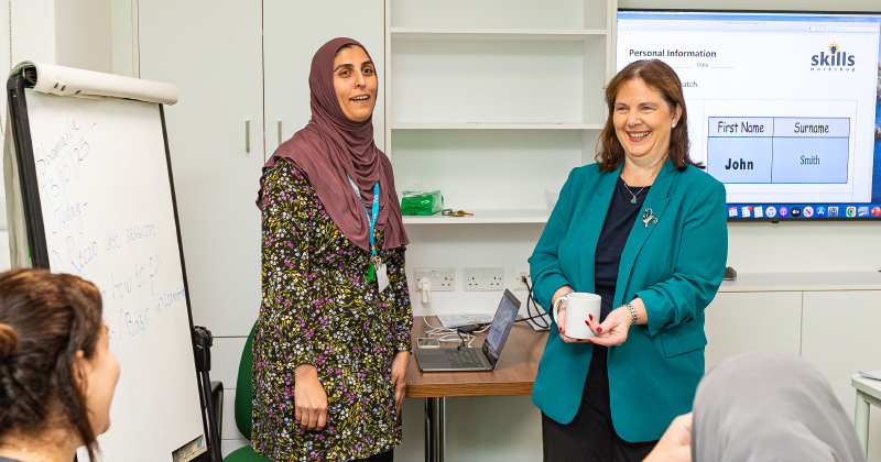 East Midlands mayor Claire Ward and WEA tutor Shamaila Firdaus | FE Week